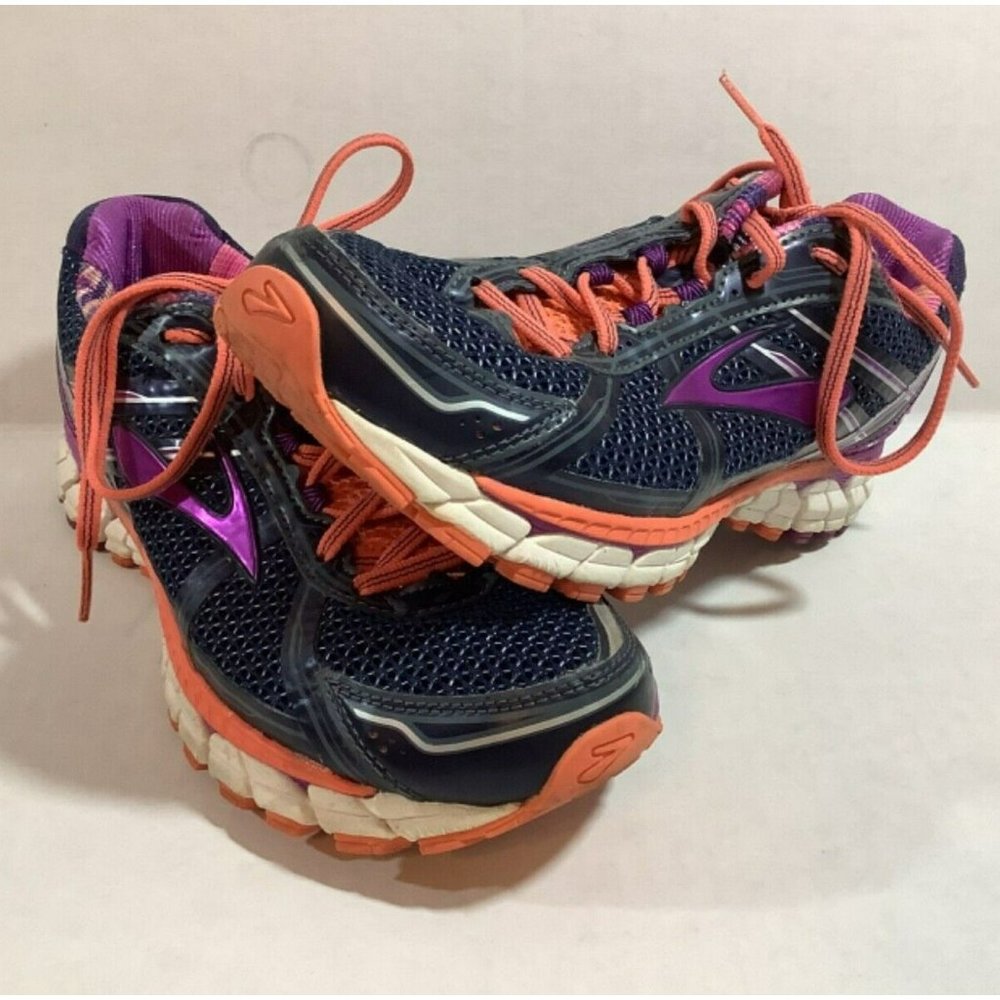 Brooks Adrenaline GTS 15 Women's Size 9.5 Running Shoes Purple Orange Sneakers